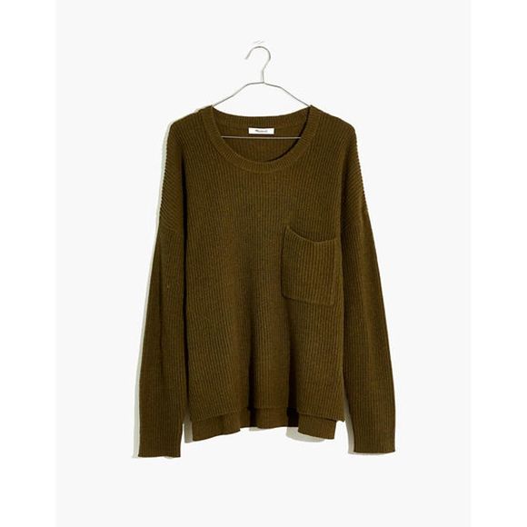 Madewell Sweater Thompson Pocket Boxy Pullover Elm - Picture 6 of 12